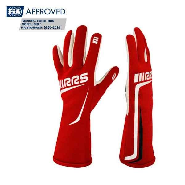 RRS GRIP 2 Racing Gloves (Red/White) - FIA Approved (8856-2018)