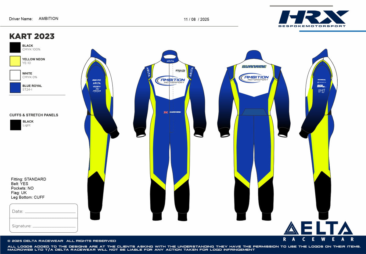 Ambition Motorsport Sublimated Kid's HRX Kartsuit – Delta Racewear