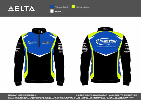 Ambition Motorsport Men's Sublimated Zip Neck Jumper