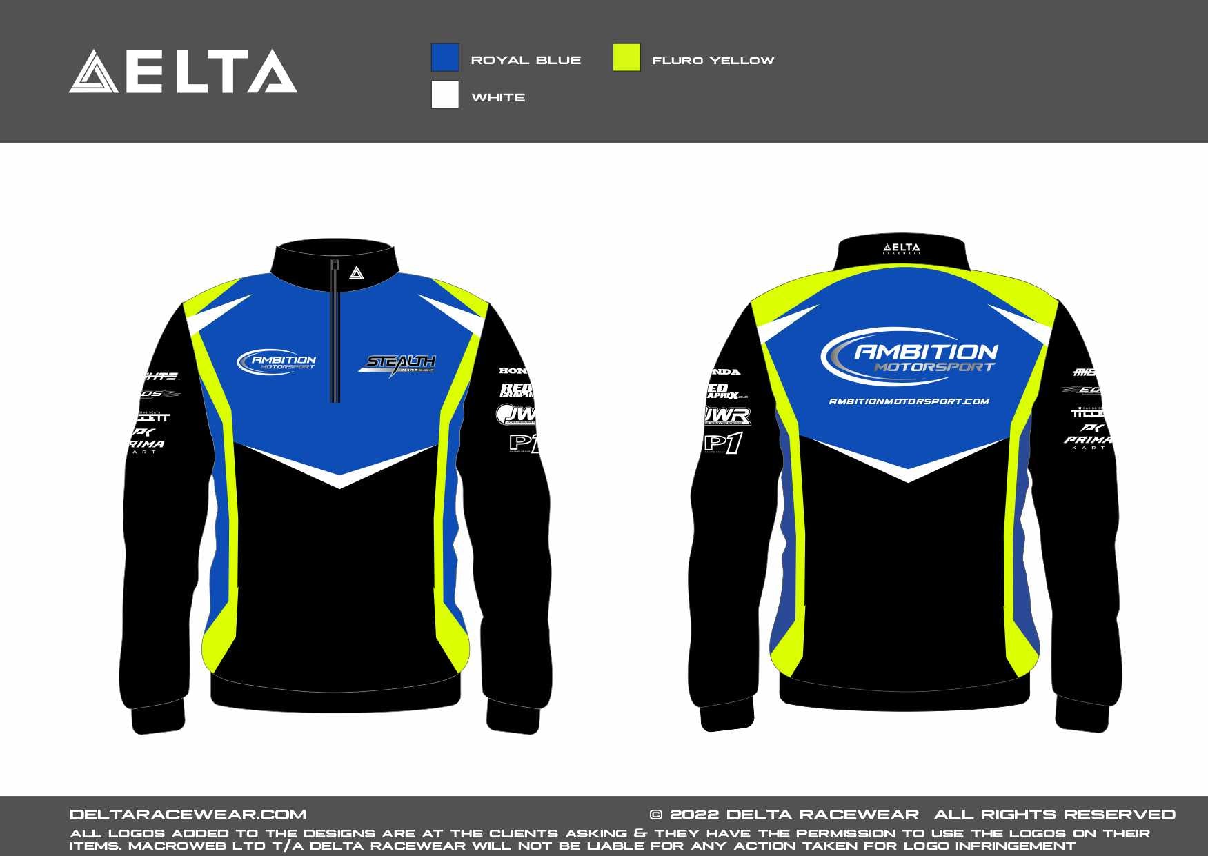 Ambition Motorsport Women's Sublimated Zip Neck Jumper