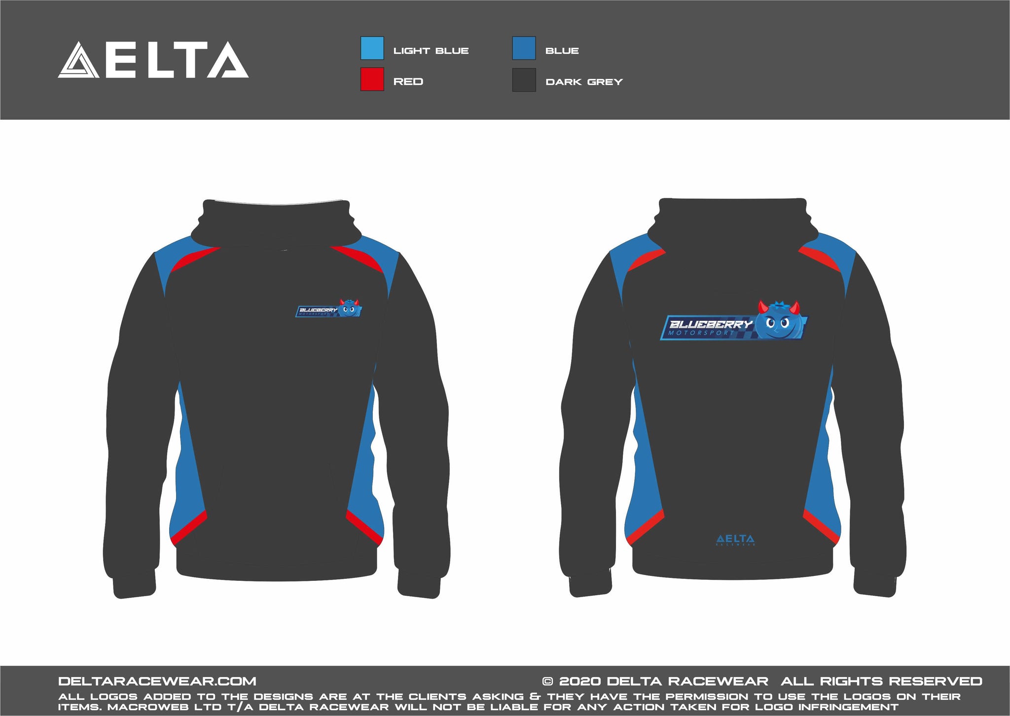 Blueberry Motorsport Sublimated Men's Hoodie