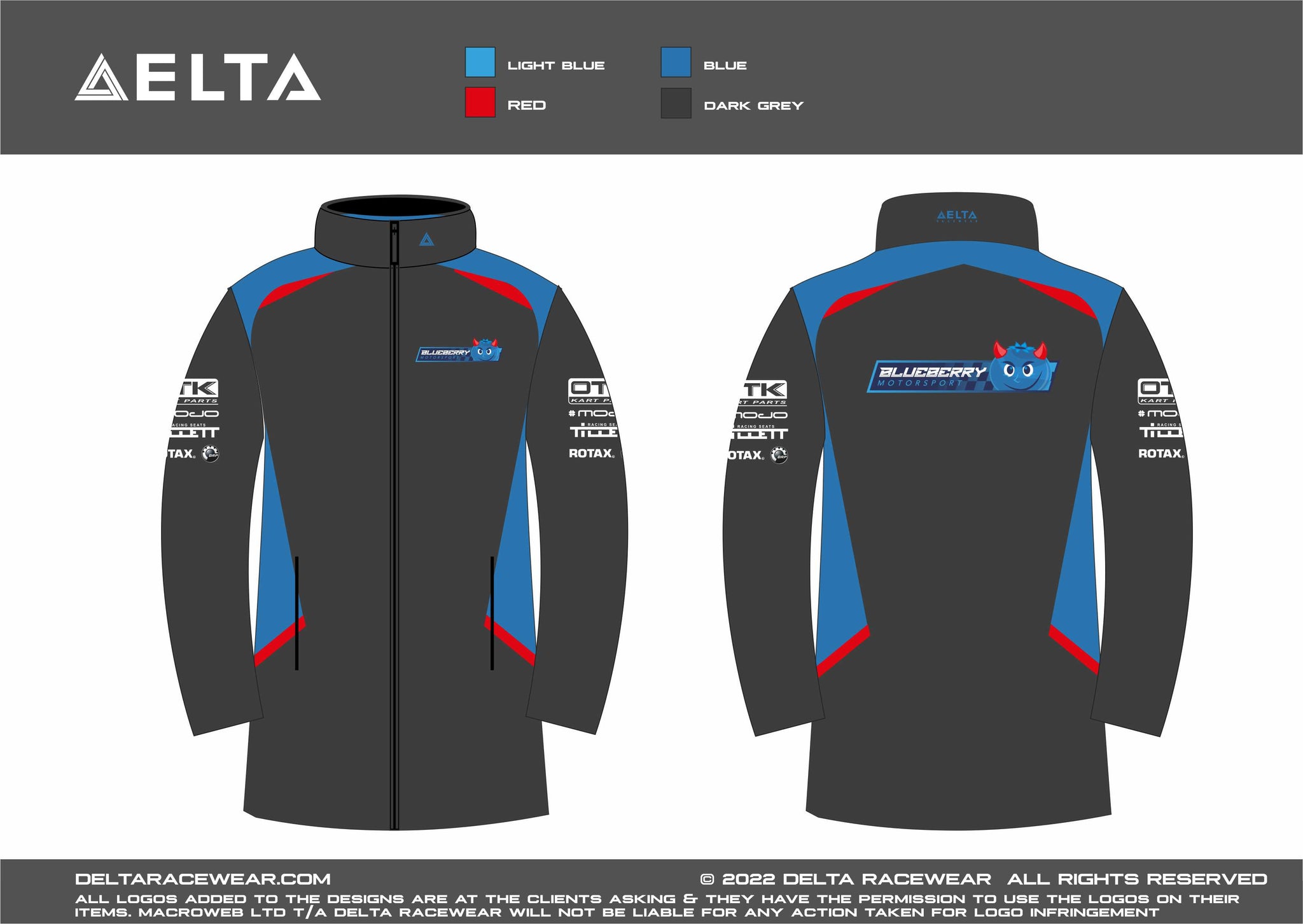 Blueberry Motorsport Sublimated Men's Winter Coat