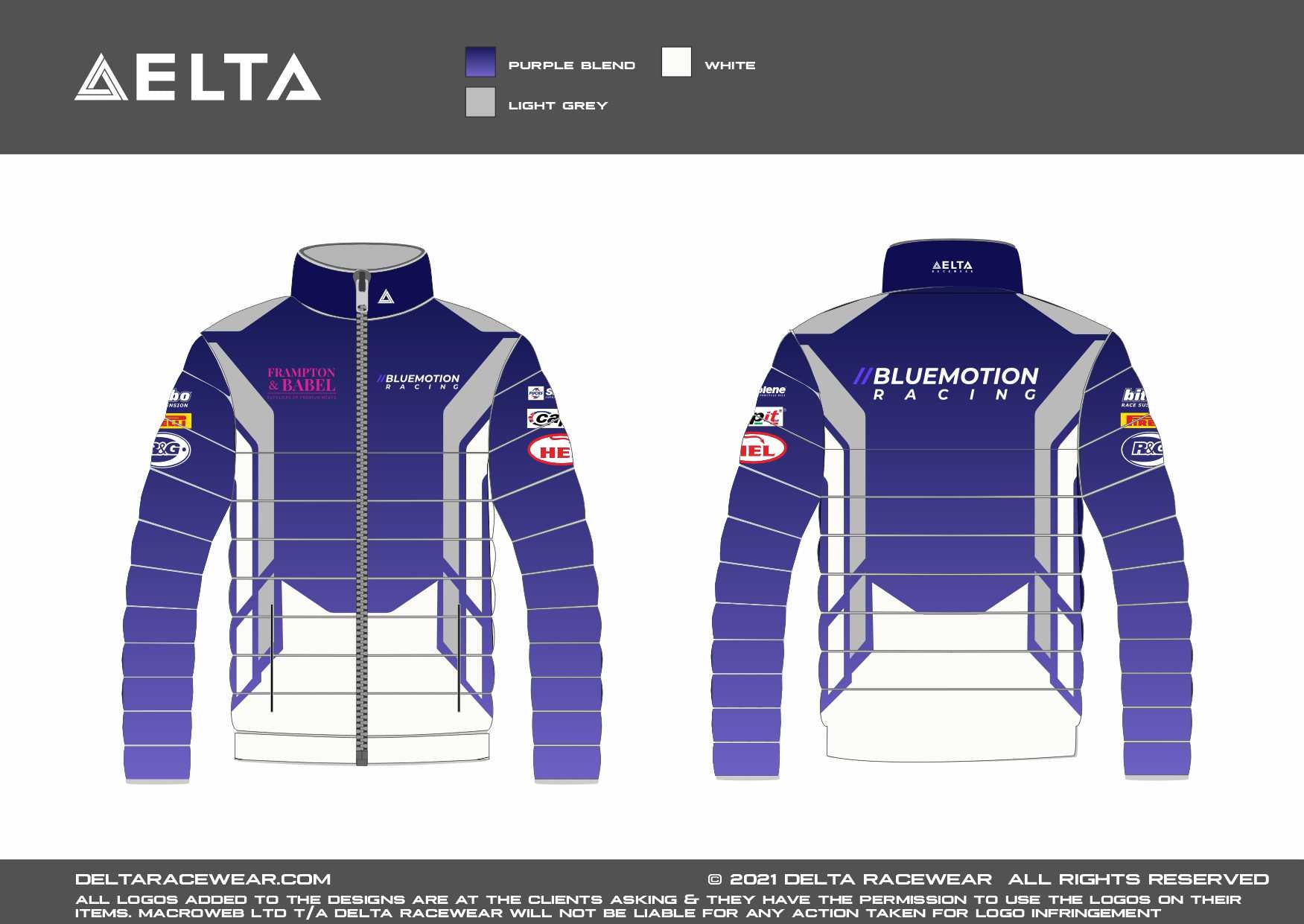 Bluemotion Racing Sublimated Men's Padded Jacket – Delta Racewear