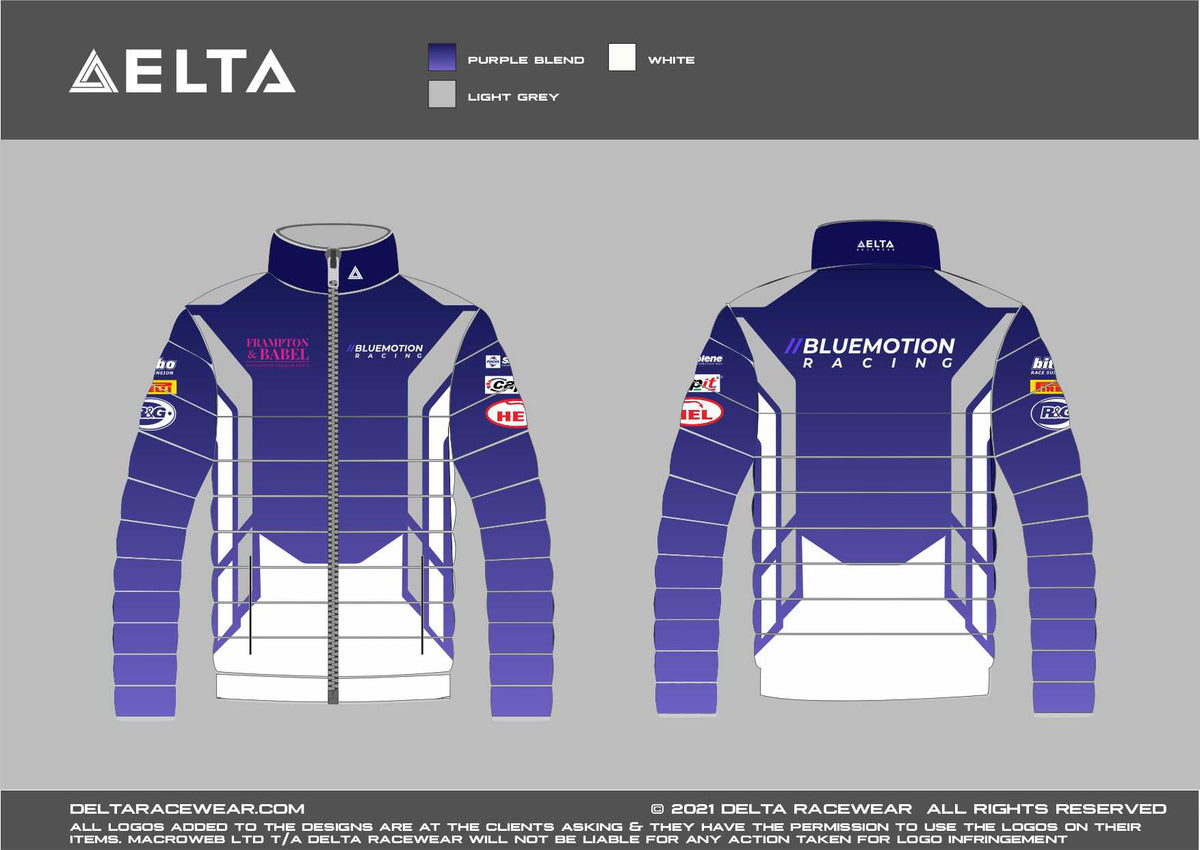 BlueMotion Racing Sublimated Kid's Padded Jacket – Delta Racewear