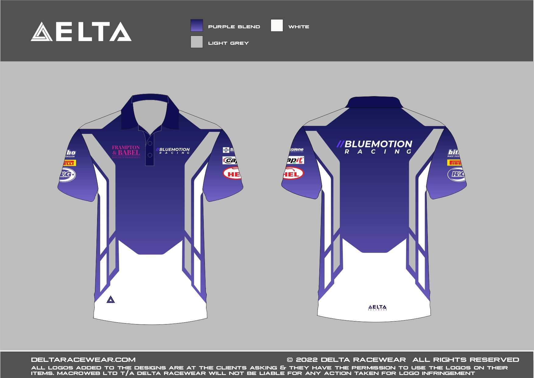 Bluemotion Racing BlueMotion Racing Sublimated Kid's Polo Shirt – Delta Racewear