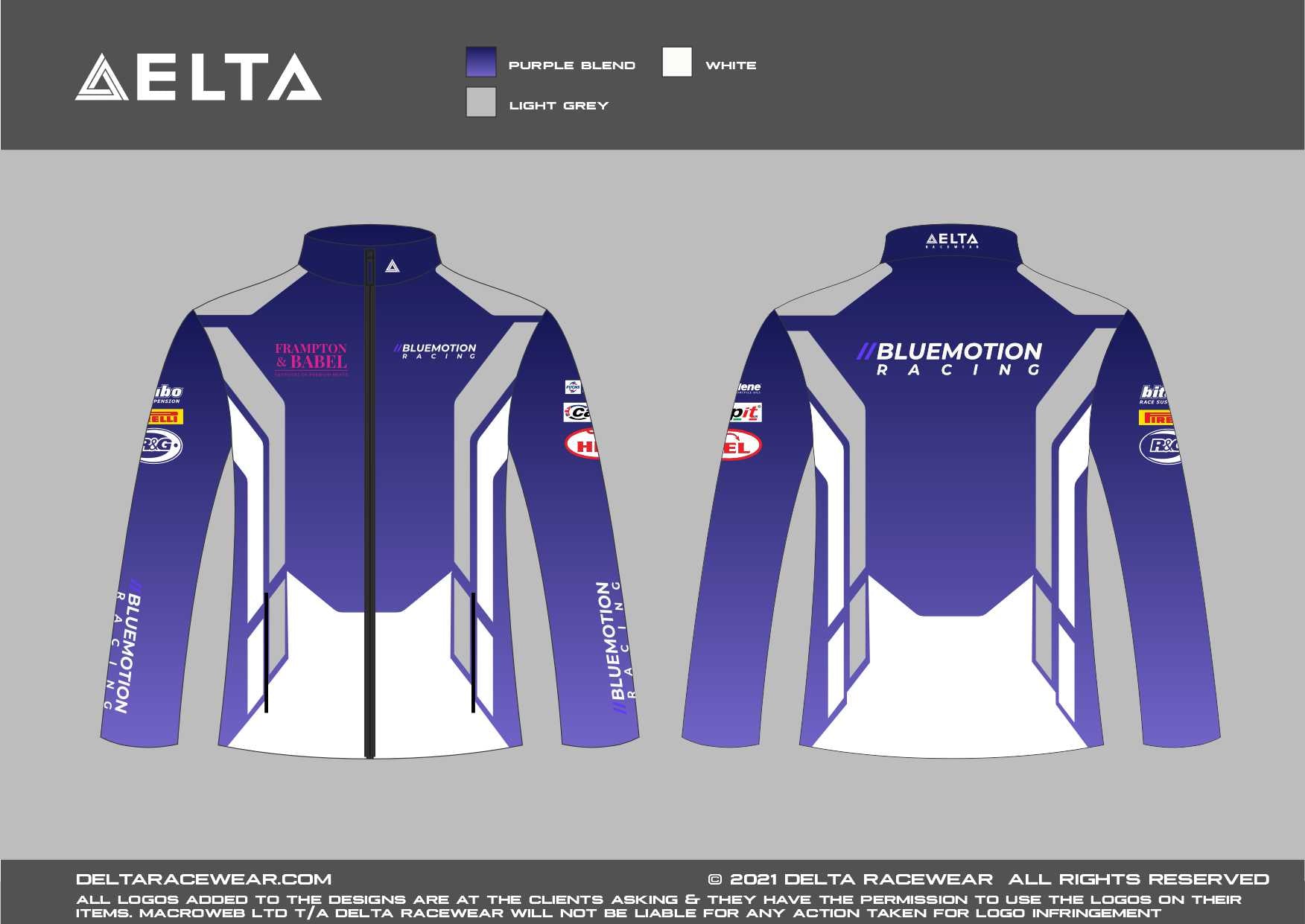 BlueMotion Racing Sublimated Men's Softshell Jacket – Delta Racewear