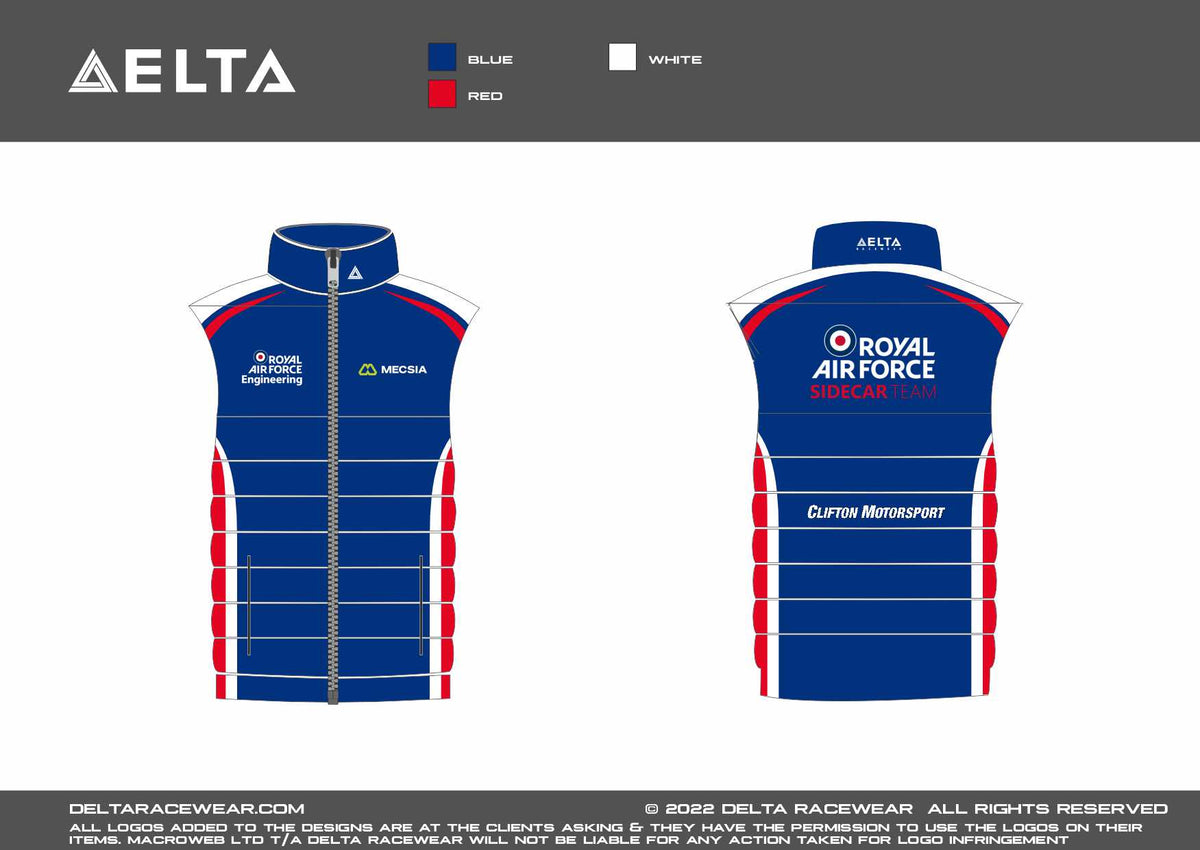 RAF Sidecar Team 2026 Men's Sublimated Bodywarmer – Delta Racewear