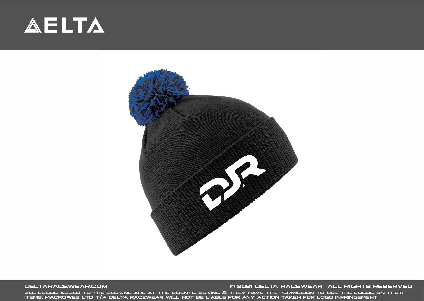 DJR Embroidered Bobble Hat