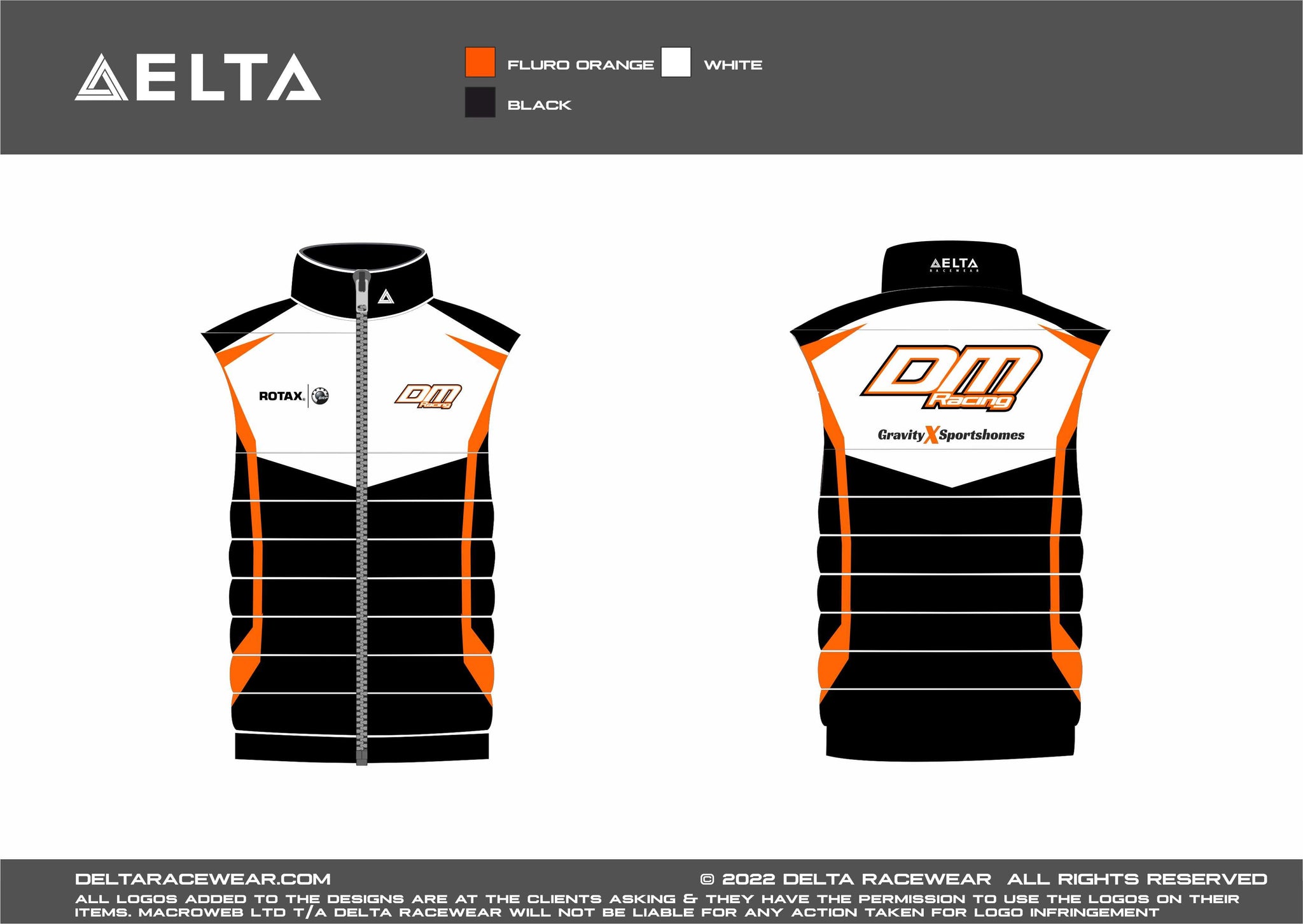 DM Racing Sublimated Kid's Padded Bodywarmer