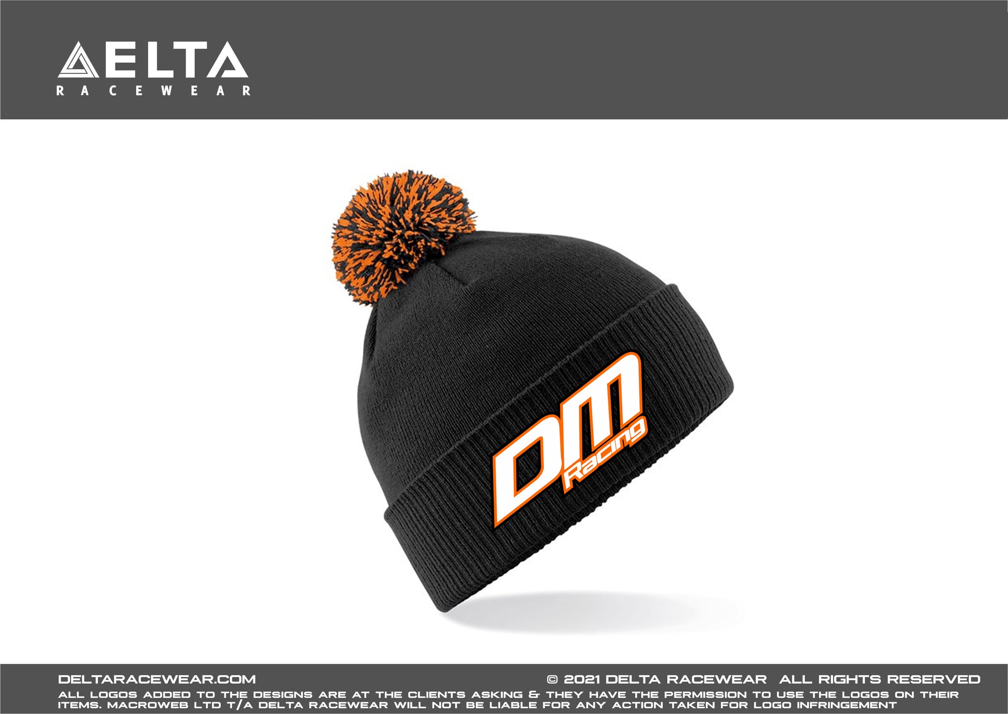 DM Racing Embroidered Bobble Hat