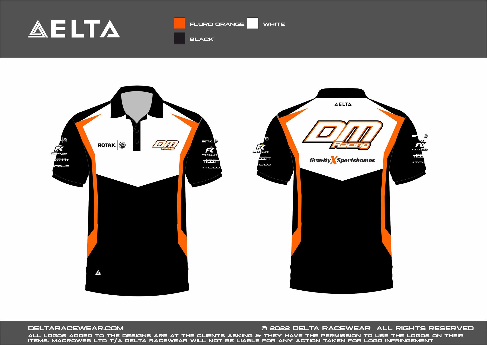 DM Racing Sublimated Men's Polo Shirt