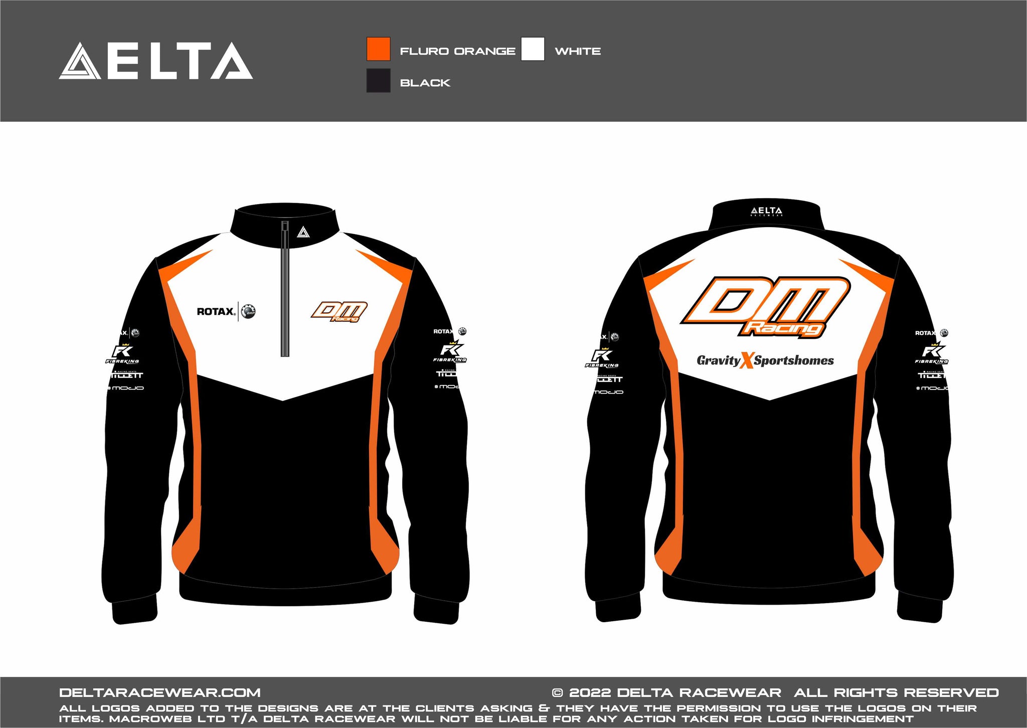 DM Racing Sublimated Women's Zip Neck Jumper