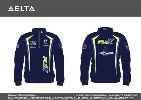 Flex Motorsport Sublimated Kid's Zip Neck Track Top