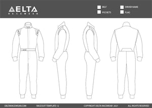 Embroidered Kartsuit Template Design 12 - Blank