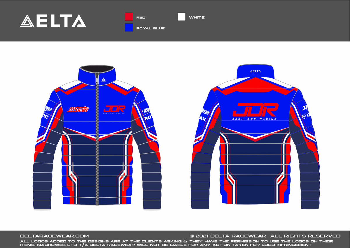 Delta Racewear JDR Sublimated Men's Padded Jacket – Delta Racewear