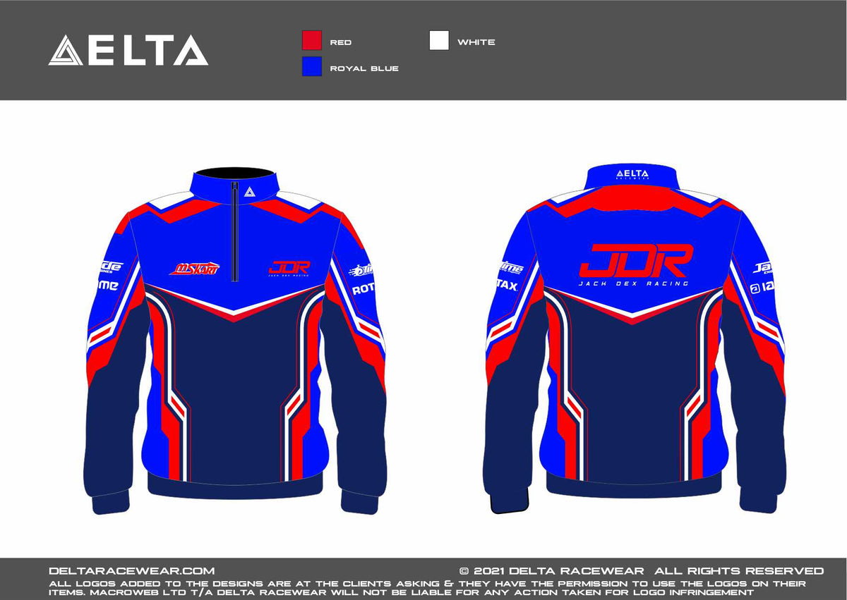 Delta Racewear JDR Sublimated Men's Zip Neck Jumper – Delta Racewear