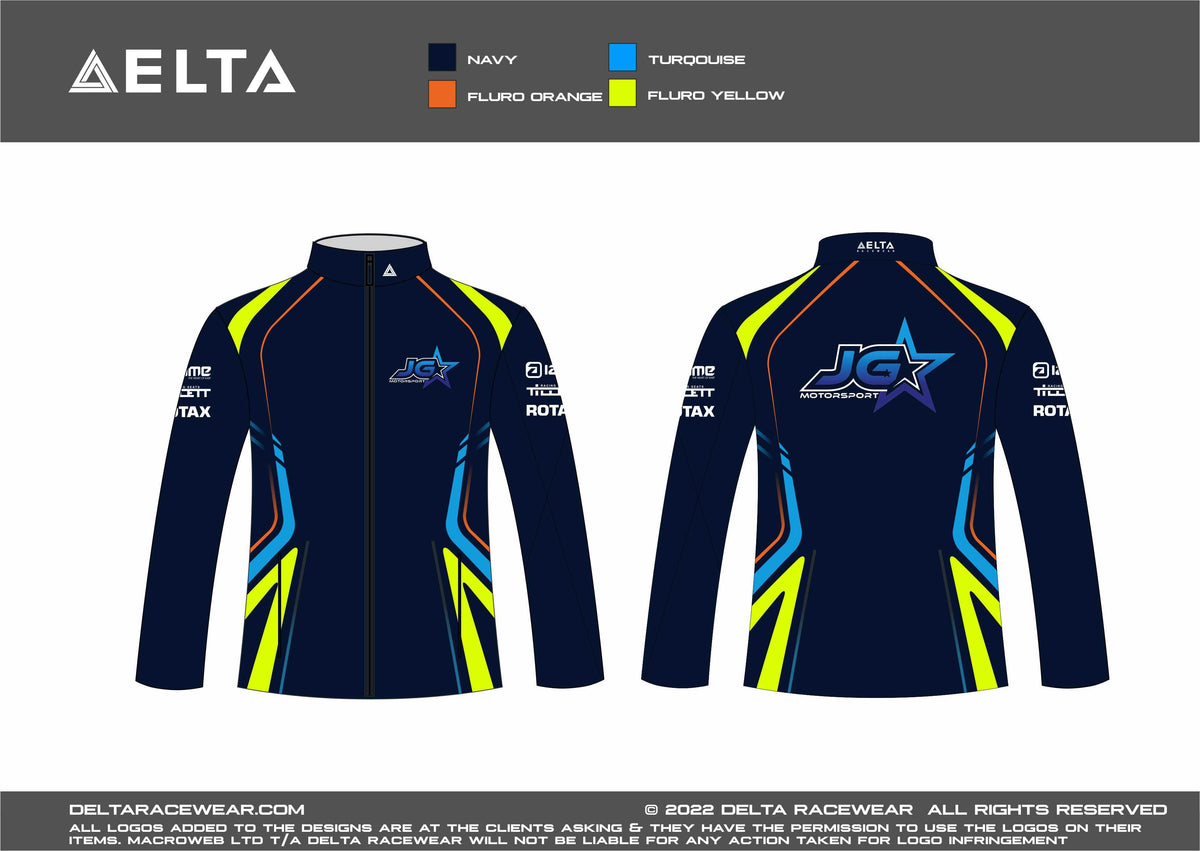 JG Motorsport Sublimated Women's Softshell Jacket – Delta Racewear