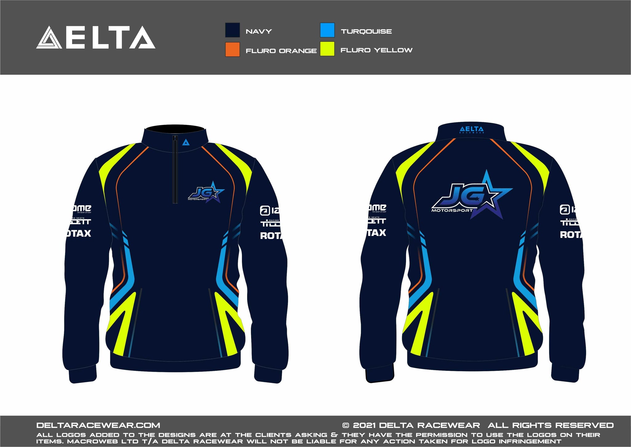 JG Motorsport Sublimated Men's Zip Neck Jumper