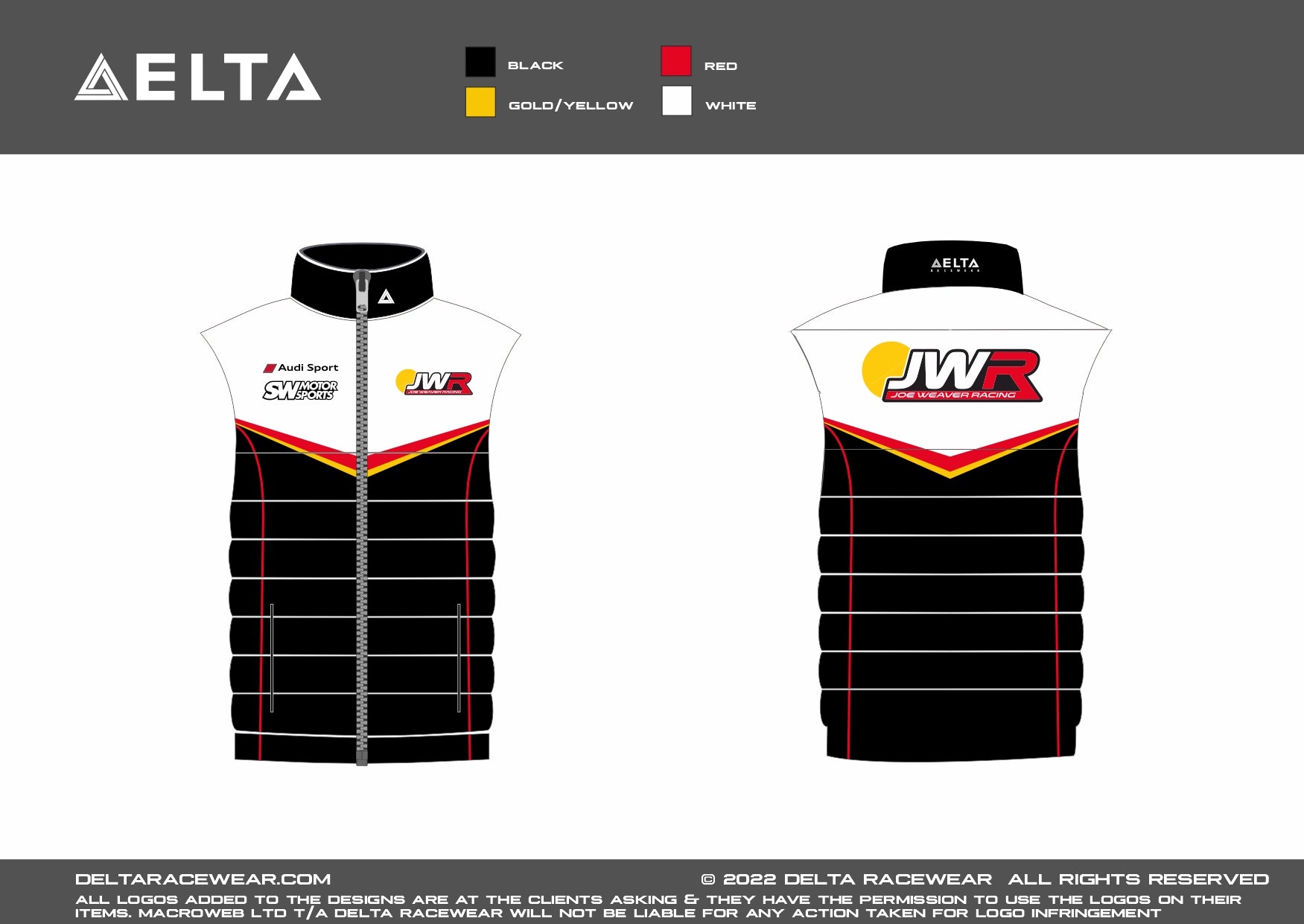 JWR Racing Sublimated Women's Bodywarmer