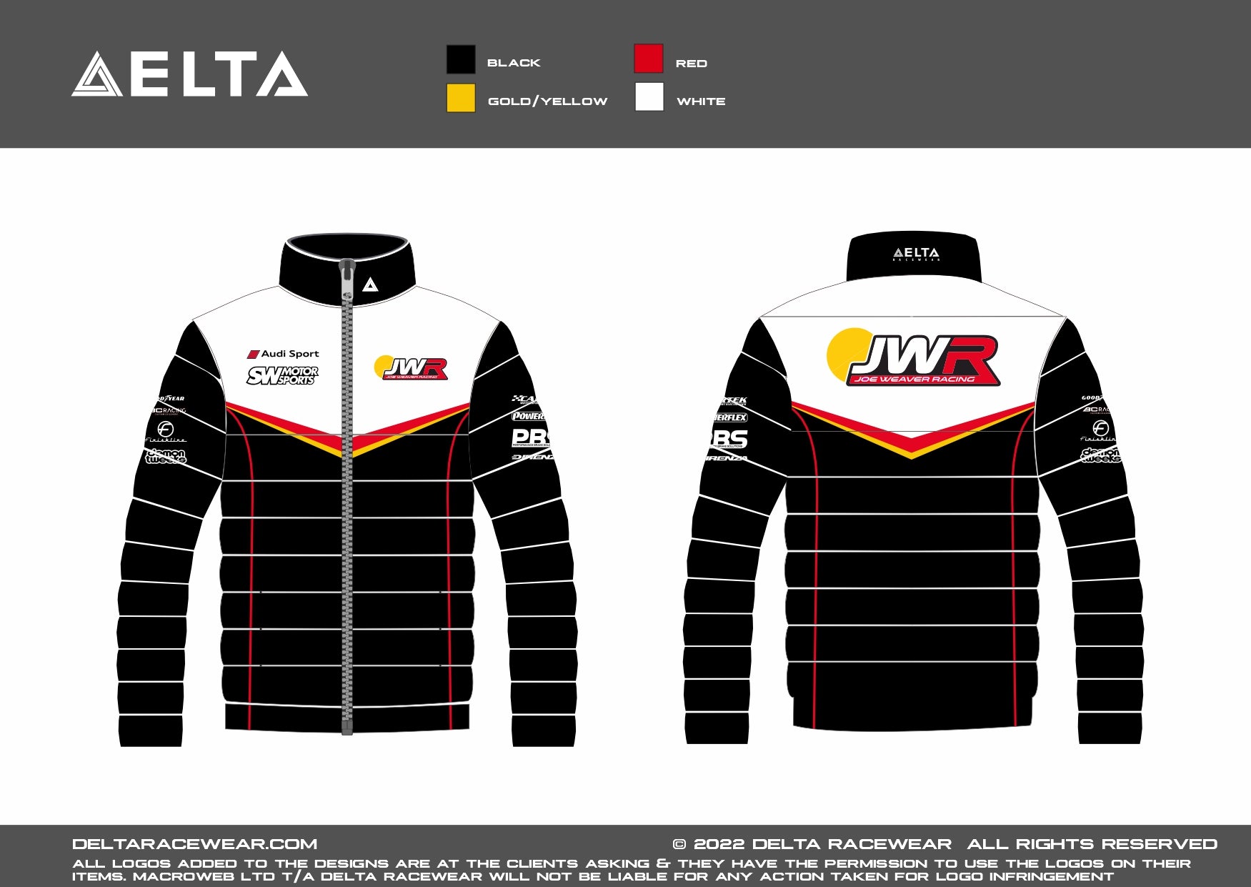 JWR Racing Sublimated Kid's Padded Jacket