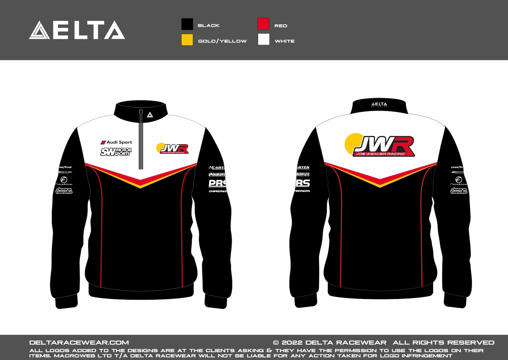 JWR Racing Sublimated Men's Zip Neck Jumper