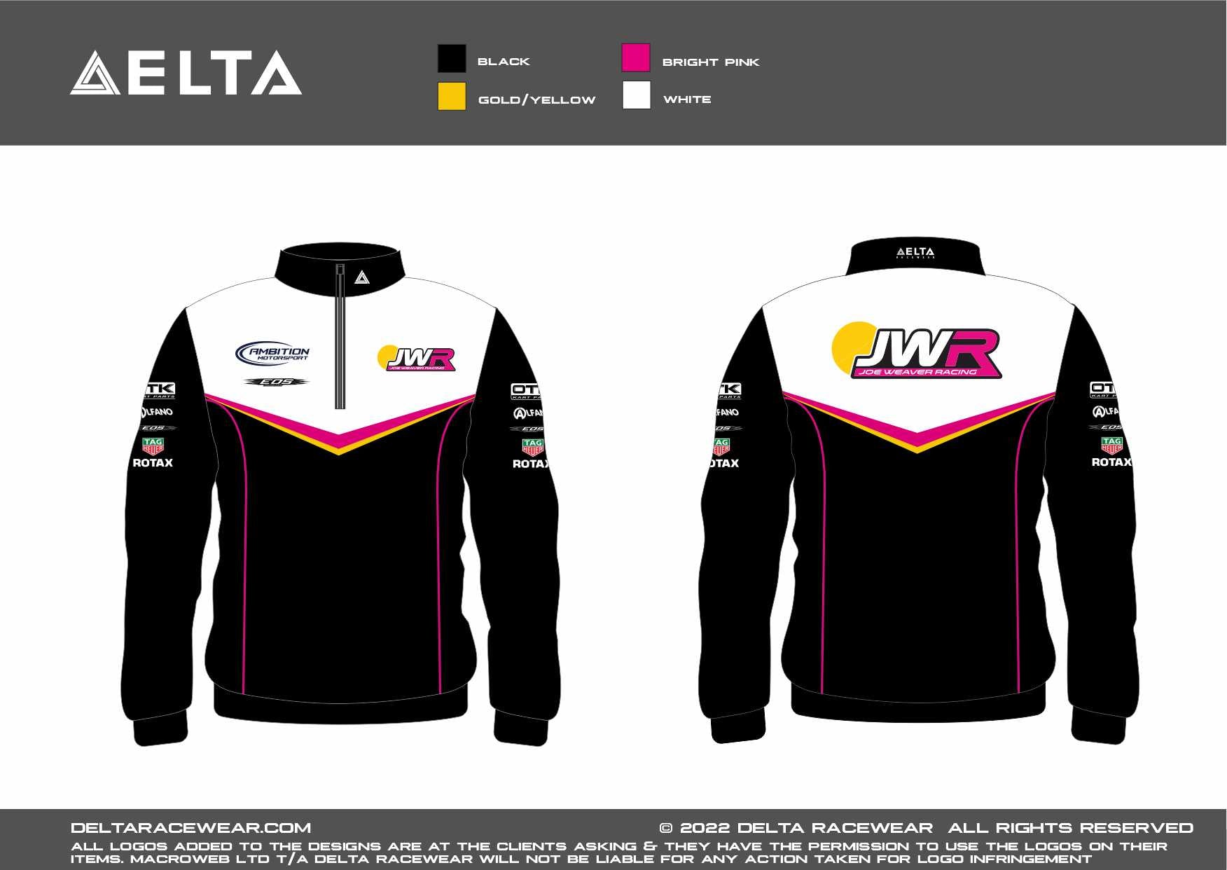 JWR Karting Sublimated Kid's Zip Neck Jumper