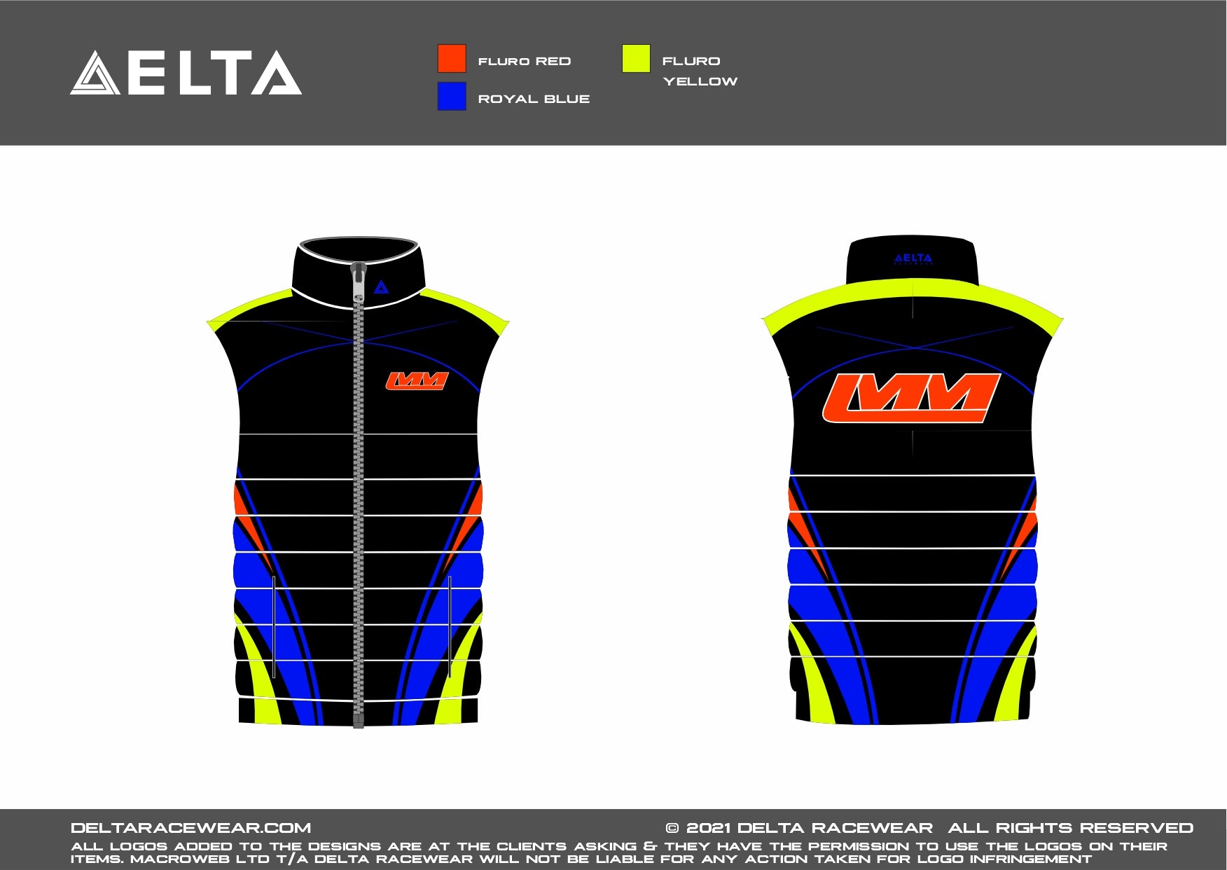 Delta Racewear LMM Sublimated Men's Bodywarmer – Delta Racewear