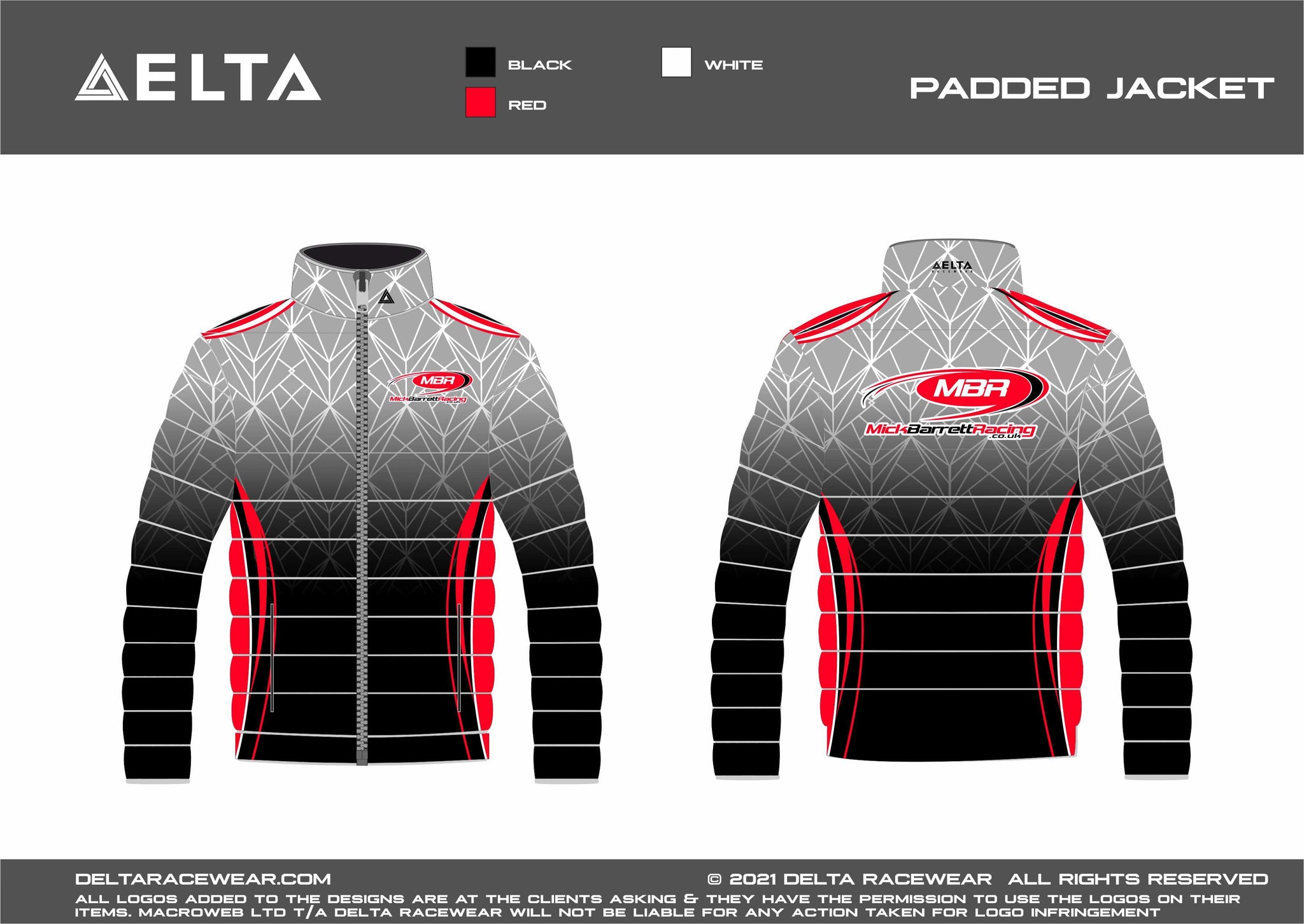 MBR Sublimated Kid's Padded Jacket