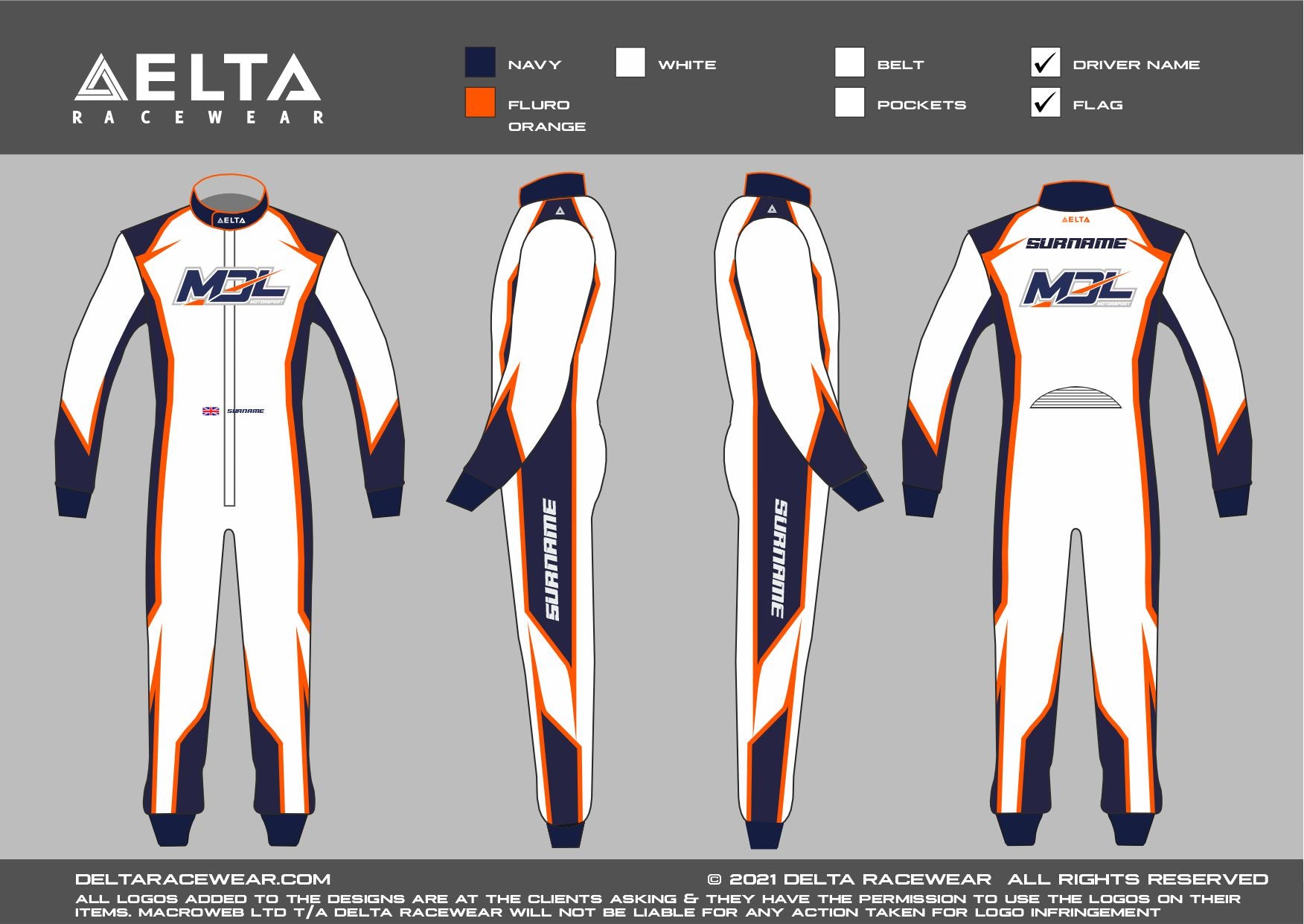 MDL Embroidered Kart Racesuit – Delta Racewear