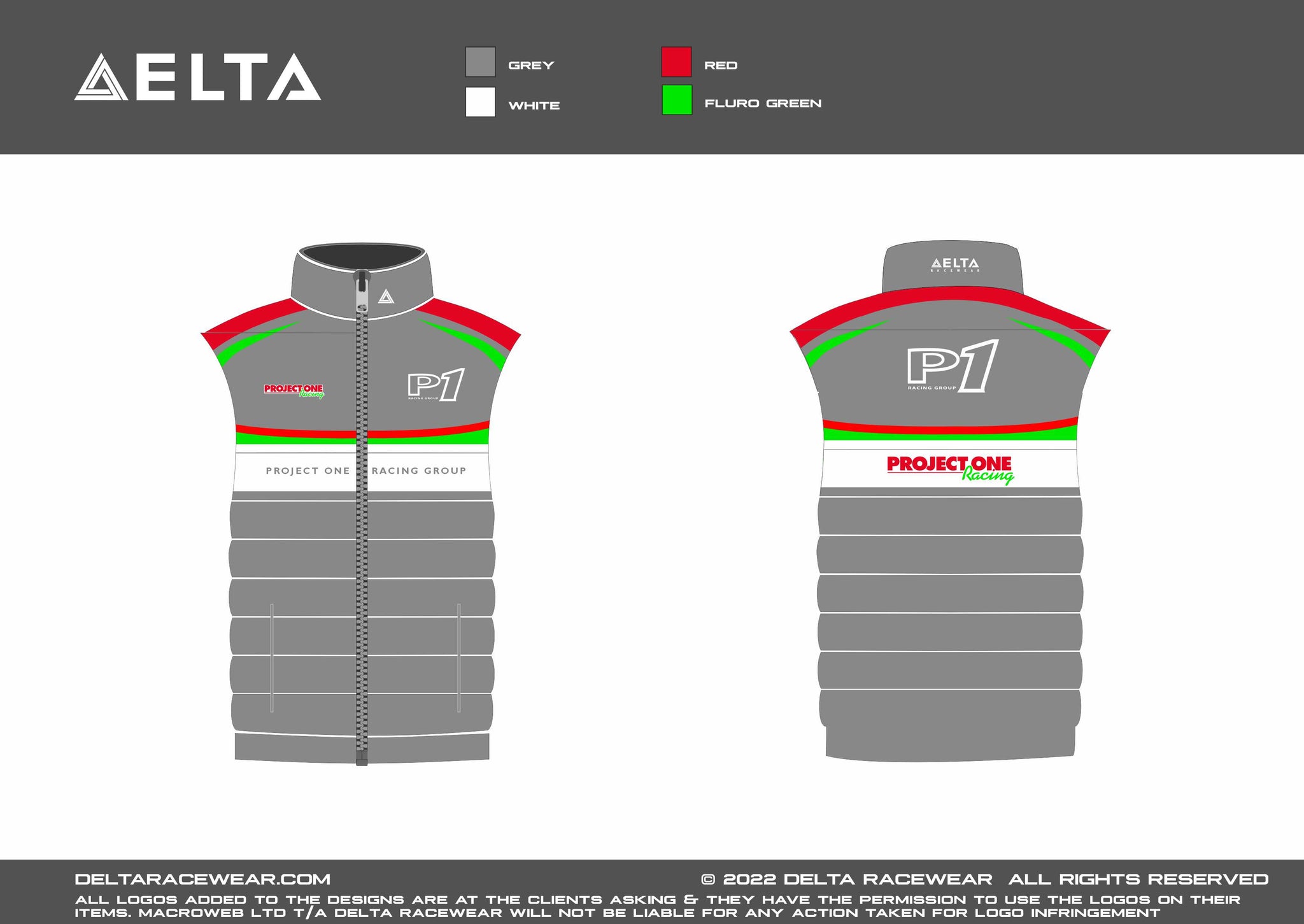 P1 Racing Group Sublimated Kid's Bodywarmer