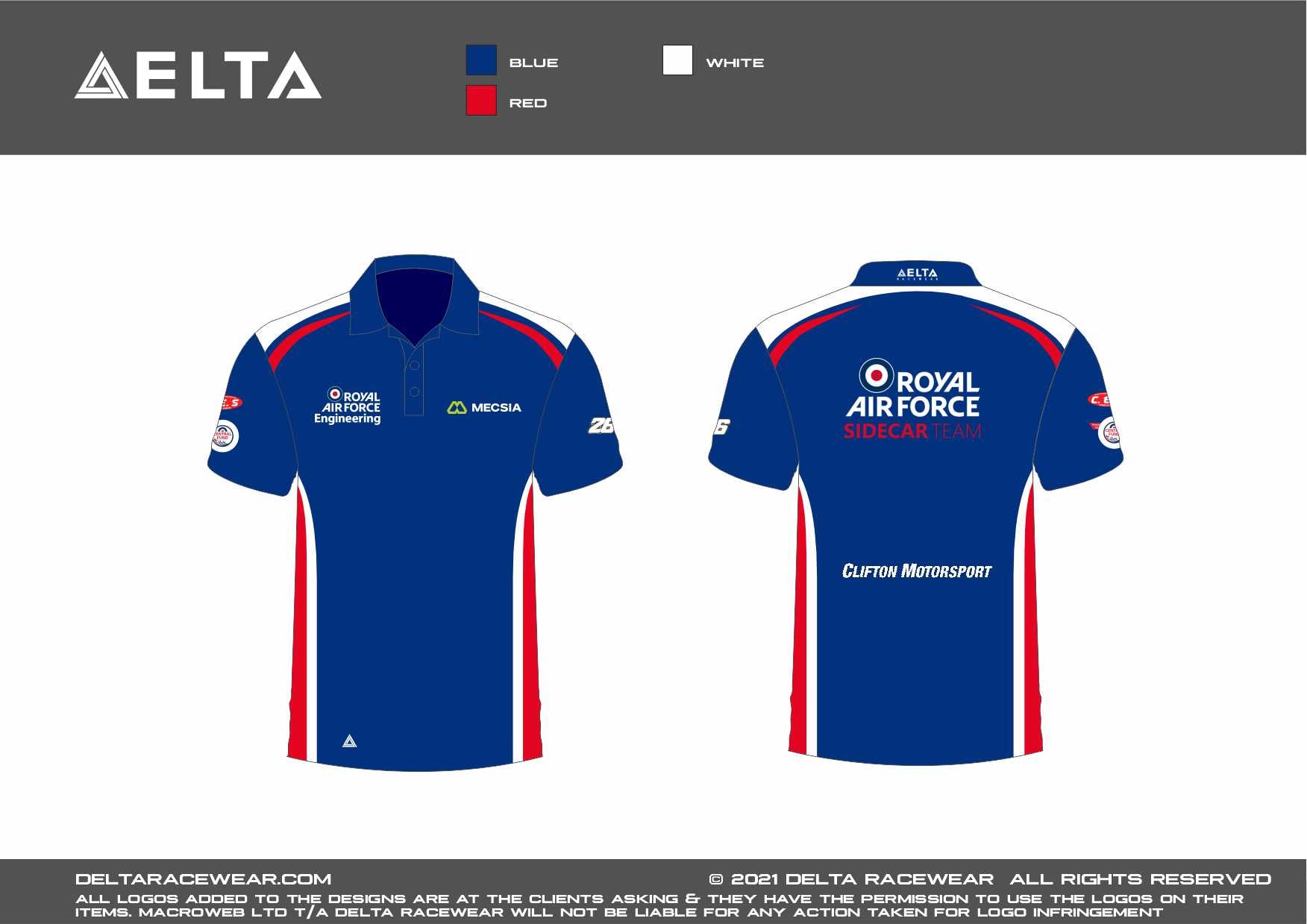 RAF Sidecar Team 2026 Men's Sublimated Polo Shirts – Delta Racewear