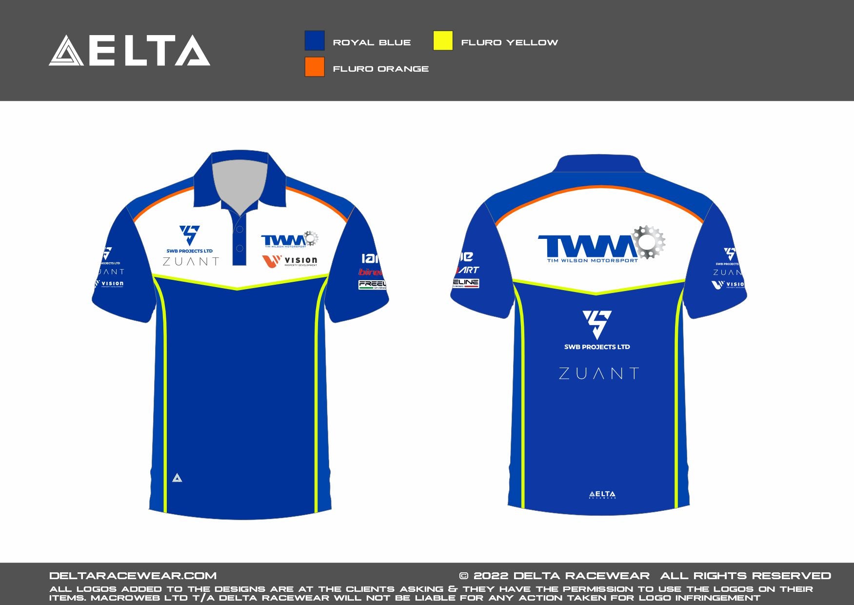 Tim Wilson Motorsport Sublimated Kid's Polo Shirts
