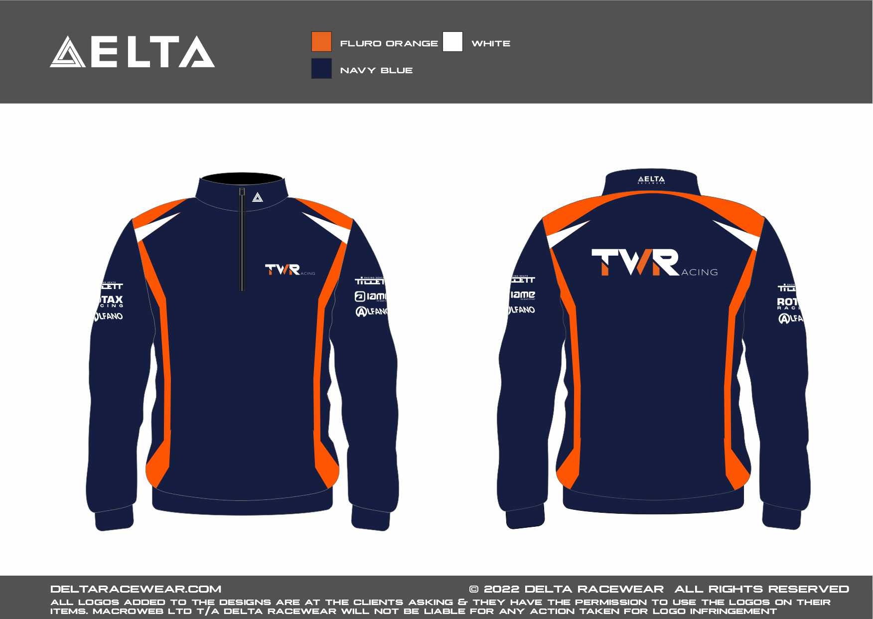 TW Racing Sublimated Kid's Zip Neck Jumper