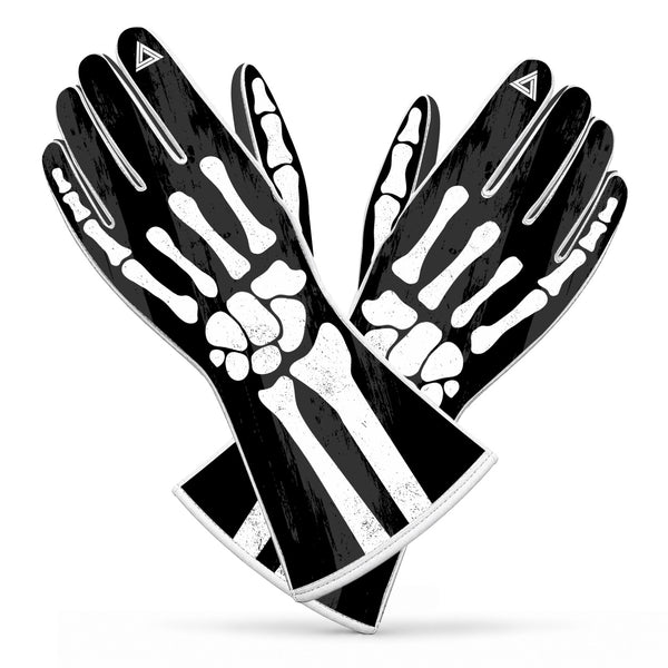 Hang Loose Skeleton Karting & Sim Racing Gloves – Black & White
