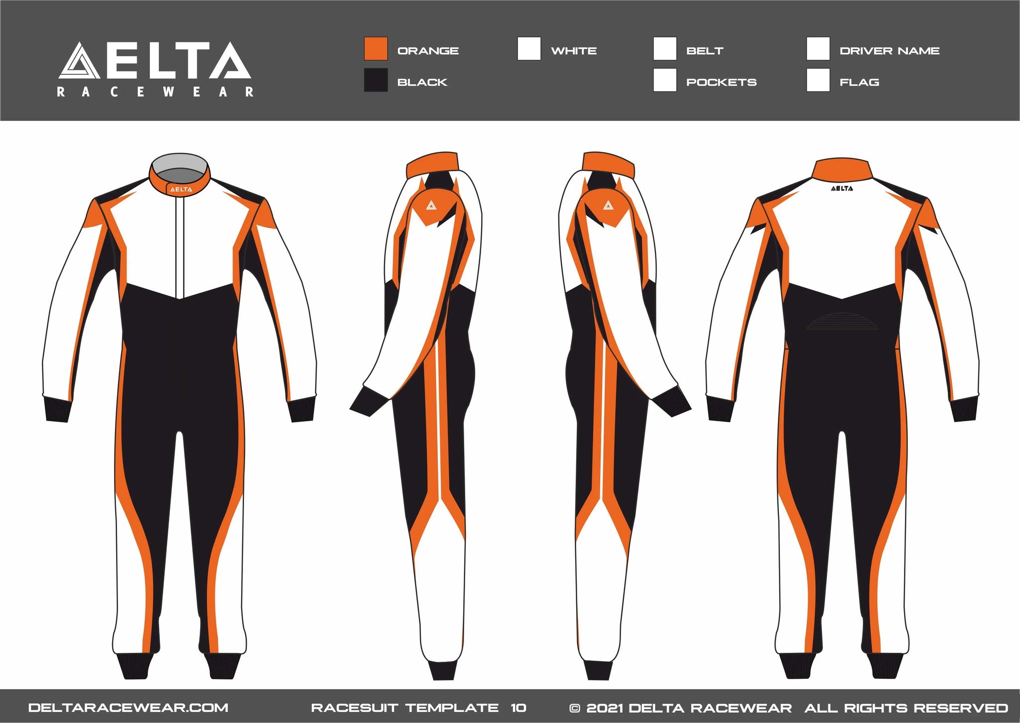 Sublimated with Embroidery Kartsuit Template Design 10