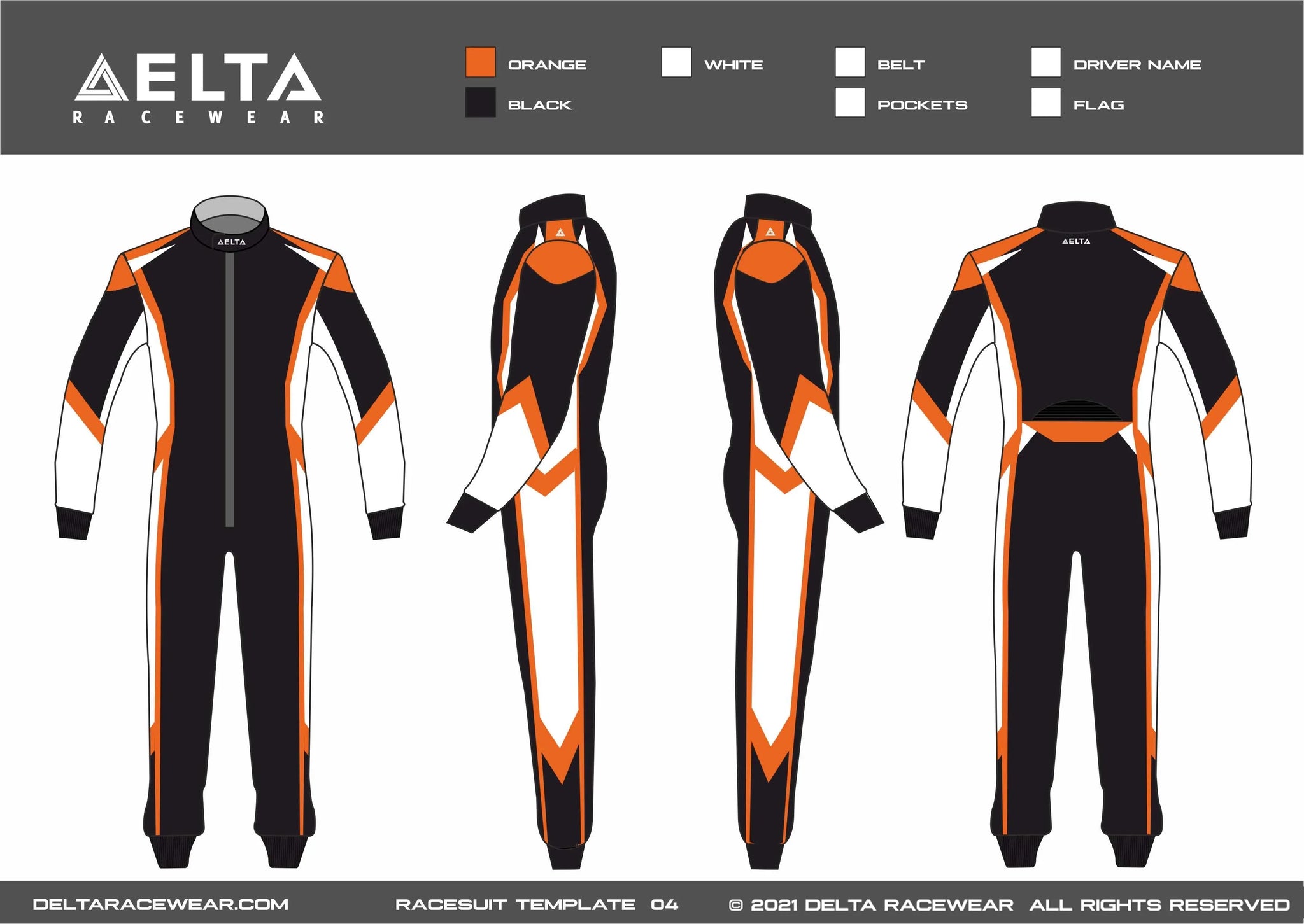 Subimated with Embroidery Kartsuit Template Design 04