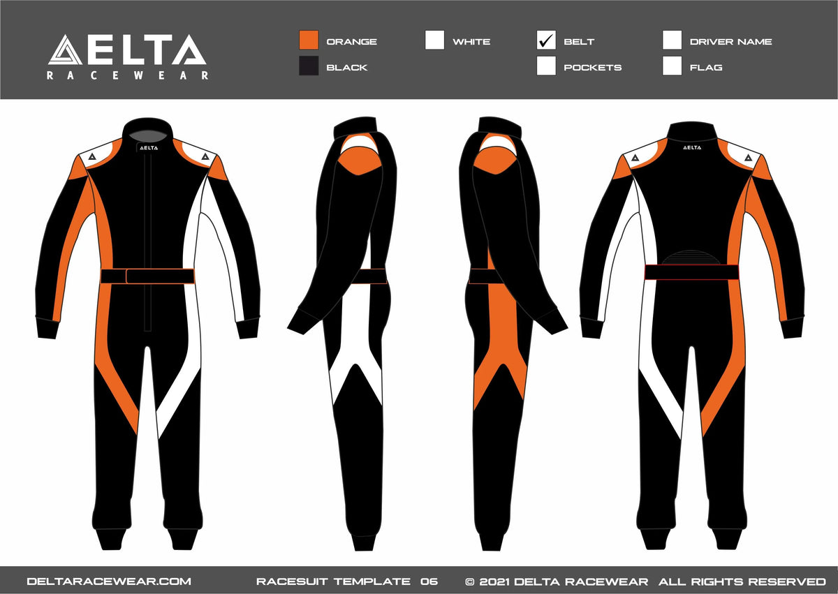 Delta Racewear Sublimated HRX Fuji Kartsuit Template Design 06 – Delta Racewear