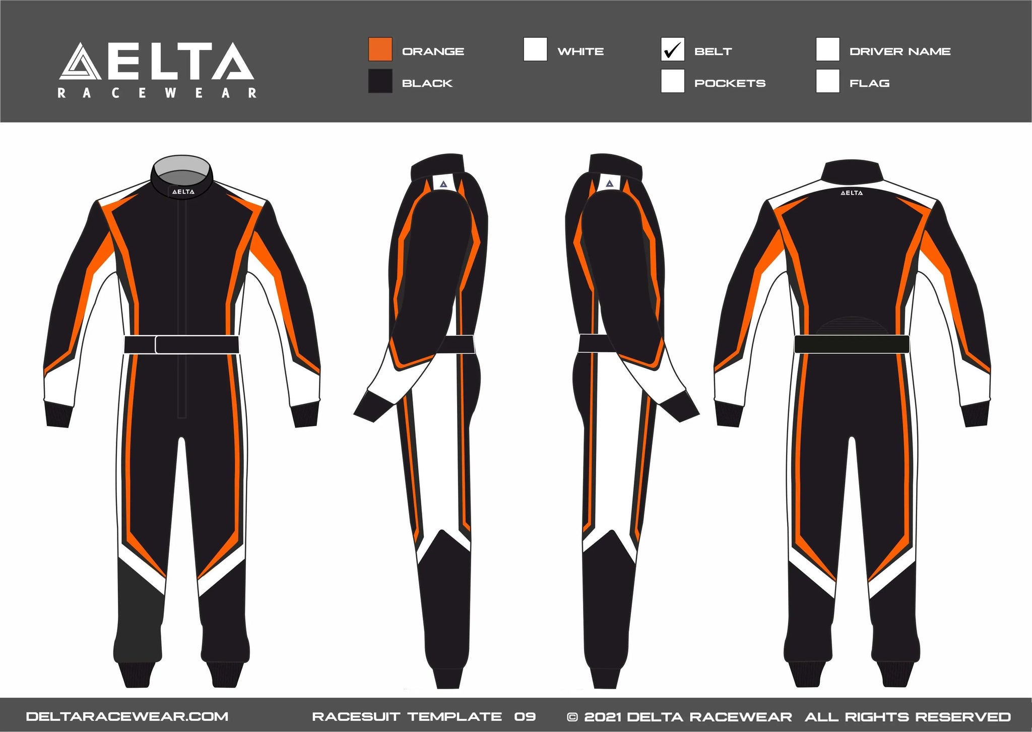 Sublimated with Embroidery Kartsuit Template Design 09