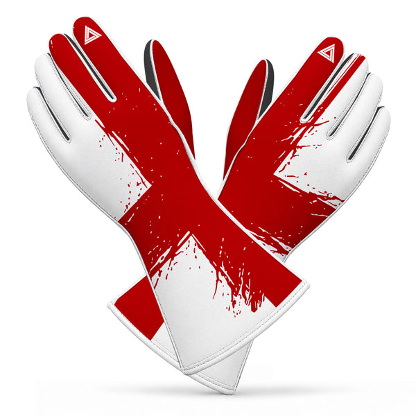 St George's Cross Karting & Sim Racing Gloves – Red & White