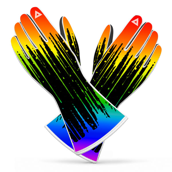Rainbow & Black Karting & Sim Racing Gloves