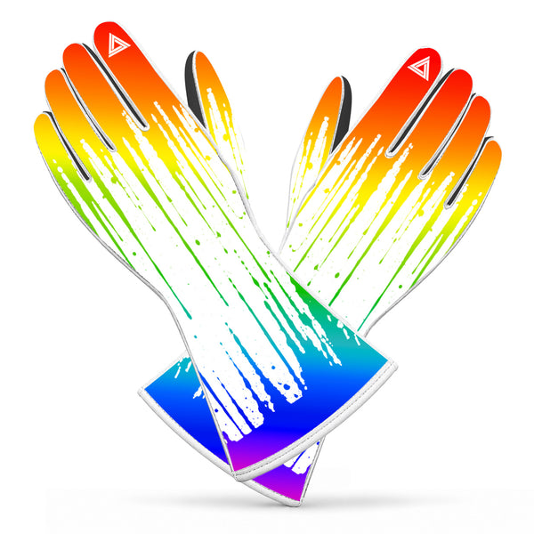 Rainbow & White Karting & Sim Racing Gloves