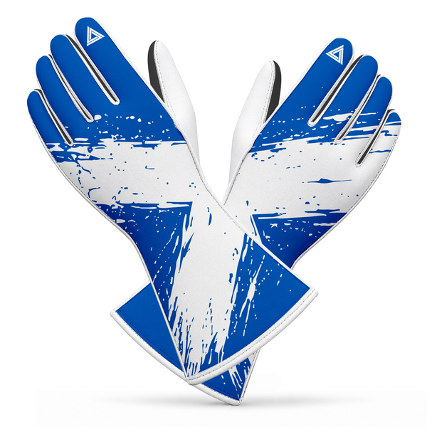 Saltire Karting & Sim Racing Gloves – Blue & White