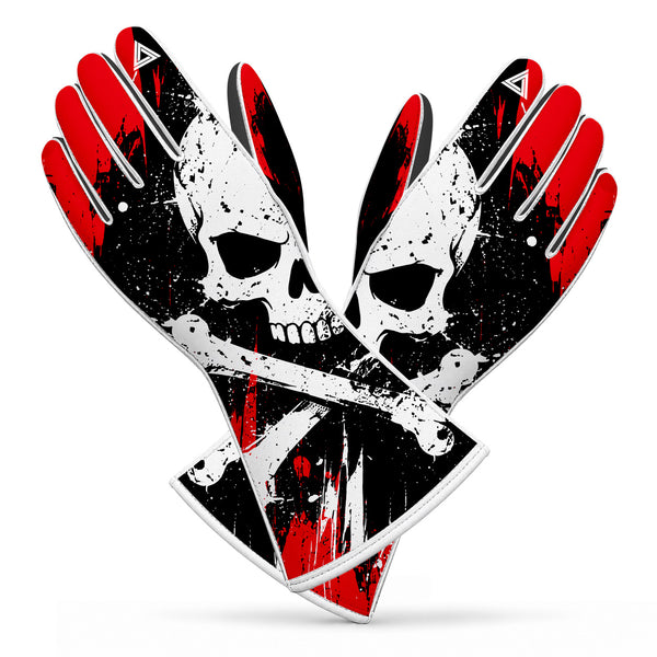 Skull & Bones Karting & Sim Racing Gloves – Black, Red & White