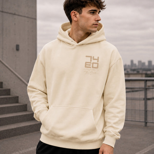 Theo Micouris 74EO Oversized Hoodie – Cream