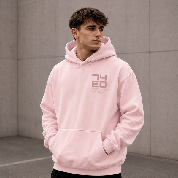 Theo Micouris 74EO Oversized Hoodie – Blush Pink