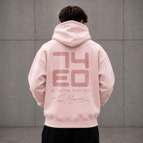 Theo Micouris 74EO Oversized Hoodie – Blush Pink
