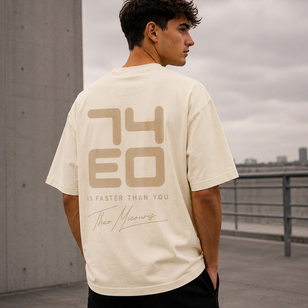 Theo Micouris 74EO Oversized T-Shirt – Cream