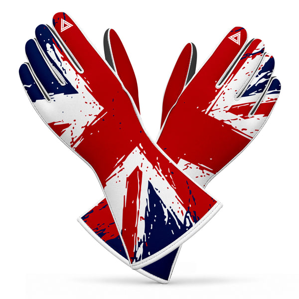 Union Jack Karting & Sim Racing Gloves – Red, White & Blue