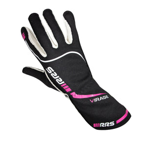 RRS Virage 3 Racing Gloves (Black/Pink) - FIA Approved