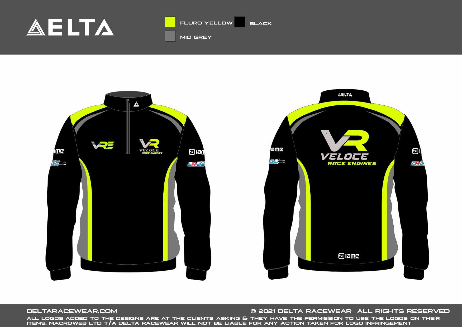 Veloce Racing Sublimated Women's Zip Neck Jumper